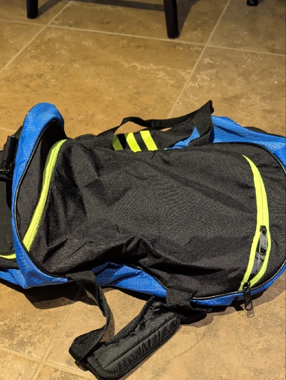 adidas Blue and Neon Yellow Training Duffel